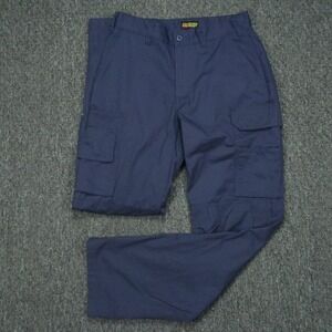 Blaklader Pants Men 30x32 Blue Cargo Canvas Workwear Utility